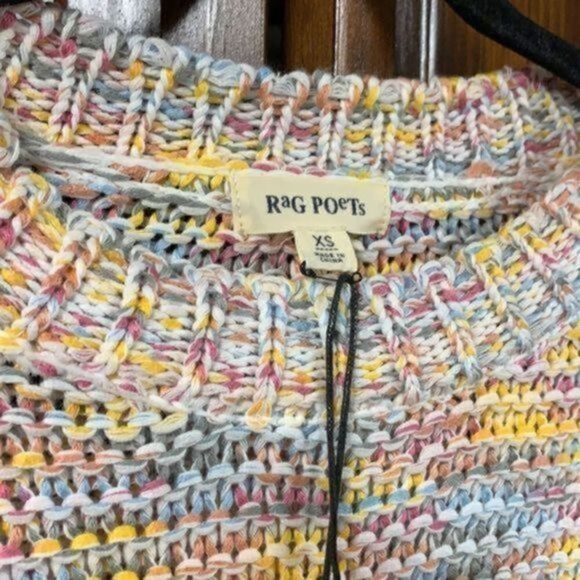 NWT Rag Poets confetti cream crewneck sweater XS - Picture 14 of 15